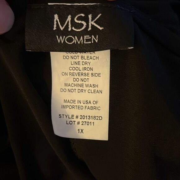 MSK women NWT  1X‎ black dress with silver and white beads - 3113 - Picture 3 of 5